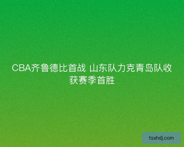 CBA齐鲁德比首战 山东队力克青岛队收获赛季首胜
