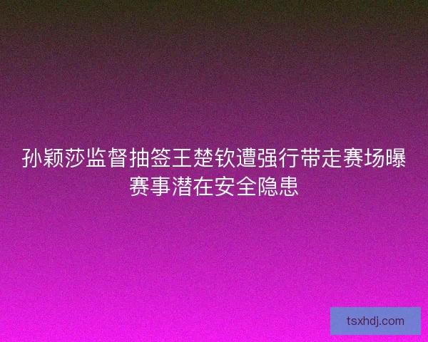 孙颖莎监督抽签王楚钦遭强行带走赛场曝赛事潜在安全隐患