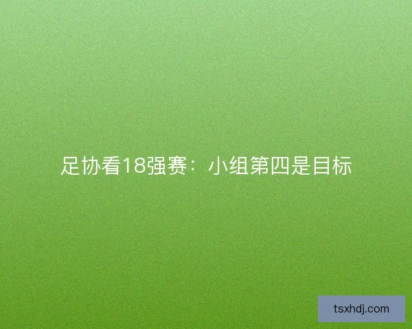 足协看18强赛：小组第四是目标