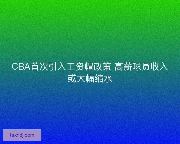 CBA首次引入工资帽政策 高薪球员收入或大幅缩水